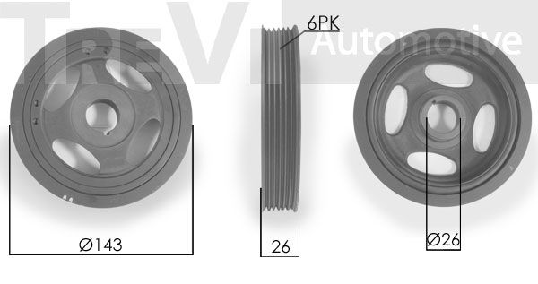 TREVI AUTOMOTIVE skriemulys, alkūninis velenas PC1134